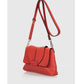 Red leather handbag. Made in Italy.