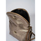 Pewter colored leather handbag. Made in Italy.
