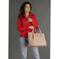 Pink beige leather handbag. Made in Italy.