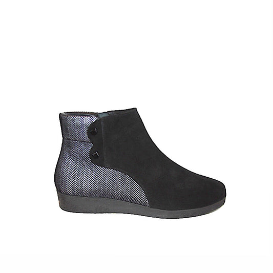 Beautifeel Ana boots in black suede/grey leather.