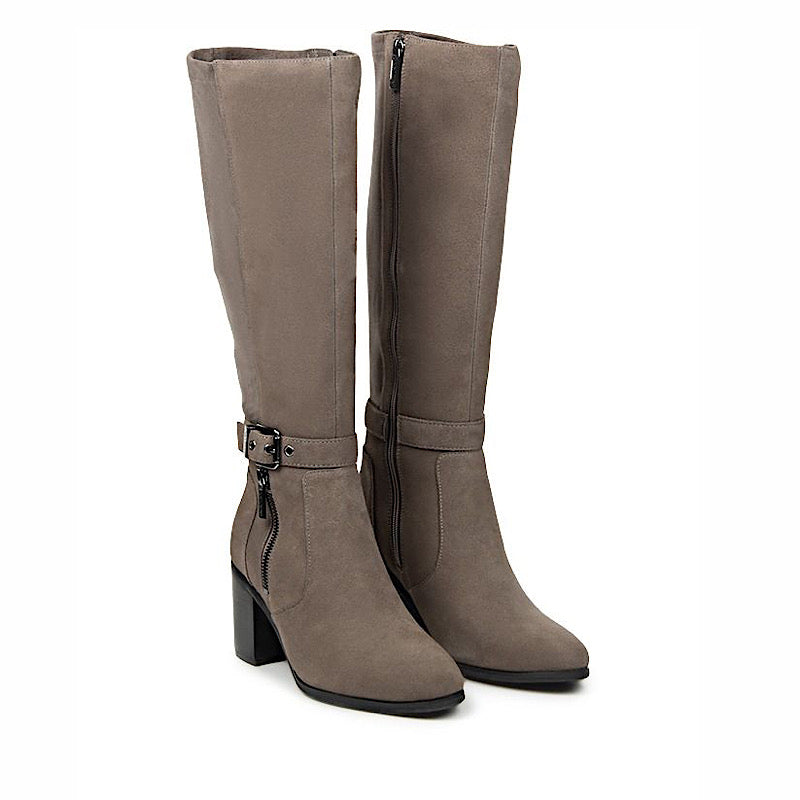 Bottes Valdini en daim truffle.