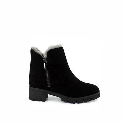 Bottes Valdini Ivory, en daim noir imperméable.