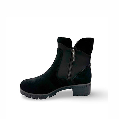 Bottes Valdini Izzy, en daim noir imperméable.
