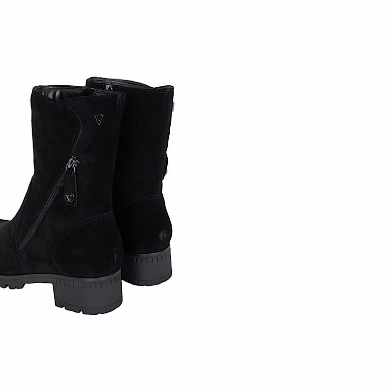 Bottes Valdini Iris, en daim noir imperméable.