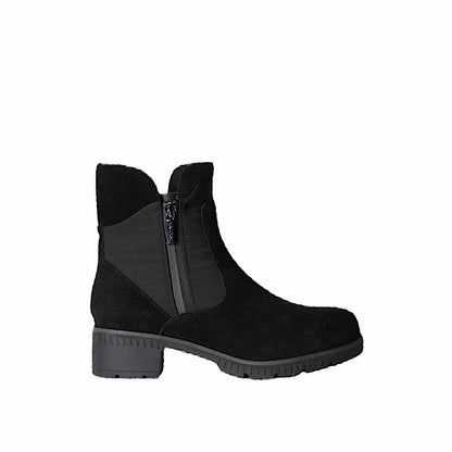 Bottes Valdini Izzy, en daim noir imperméable.