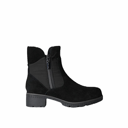 Bottes Valdini Izzy, en daim noir imperméable.