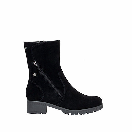 Bottes Valdini Iris, en daim noir imperméable.