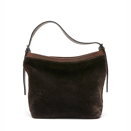 Sac à main/bandoulière en cuir gris.