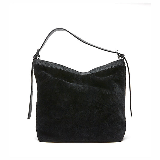 Sac noir fourre-tout en mouton, La Canadienne.