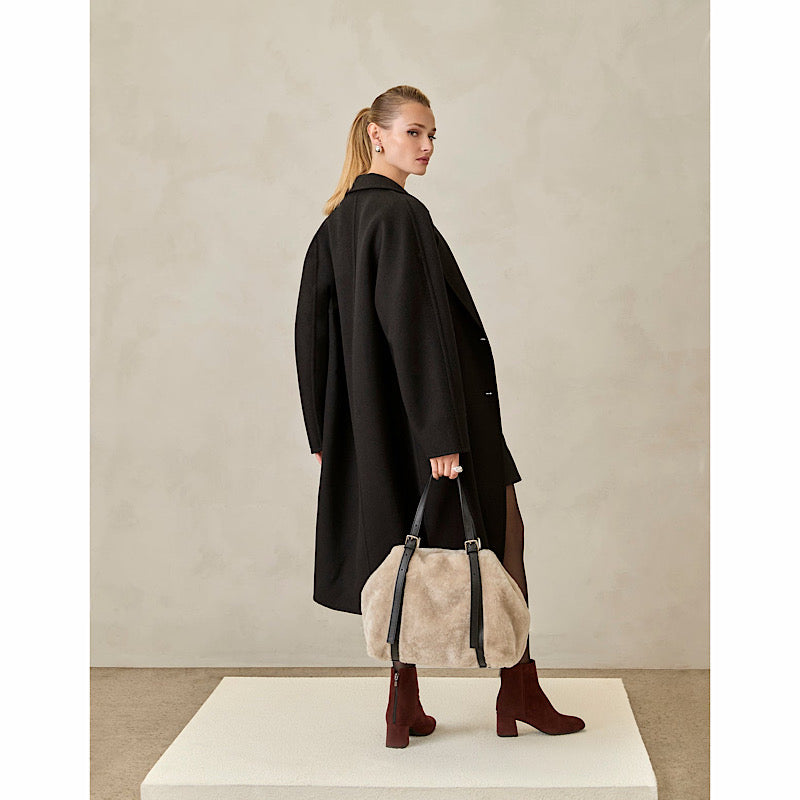 Meyer sac à main beige fourre-tout en mouton, La Canadienne.