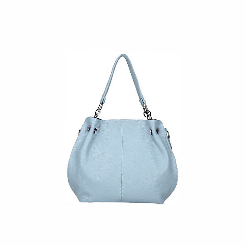 Sac bleu en cuir nappa.