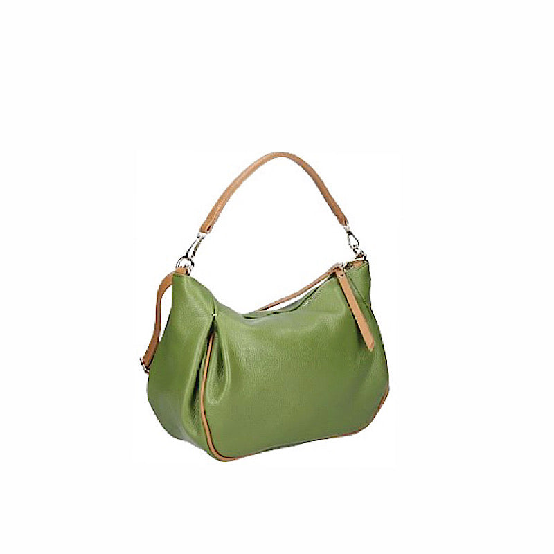 Sac vert pomme en cuir nappa.