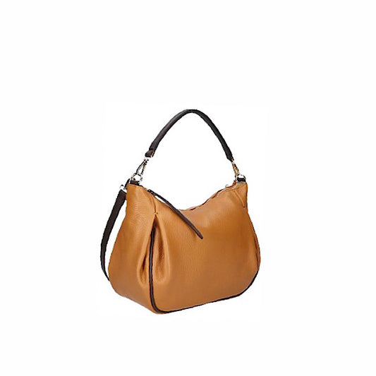 Sac cognac en cuir nappa.