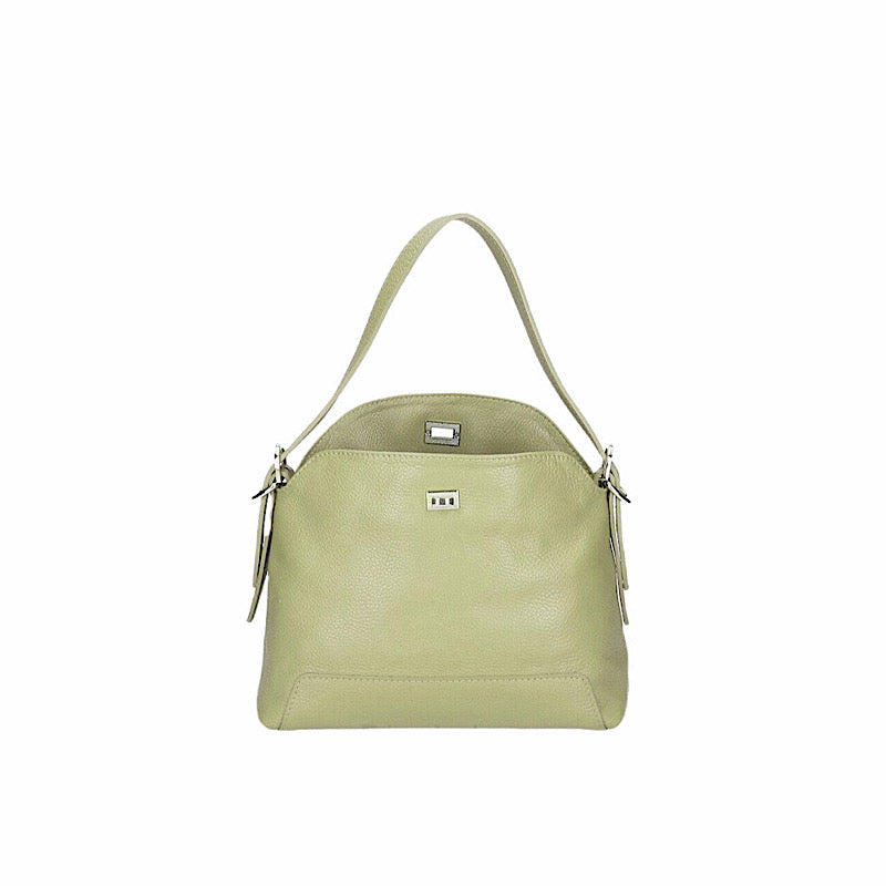 Sac en cuir vert sauge.