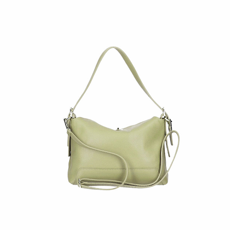 Sac en cuir vert sauge.