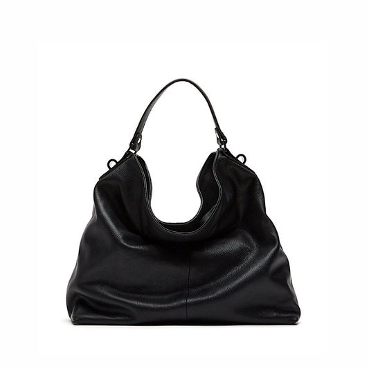 Sac à main/bandoulière La Canadienne Monty en cuir noir.