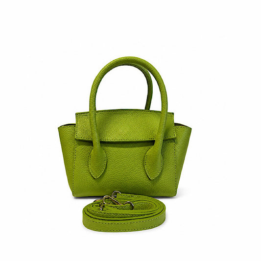 Mini sac en cuir véritable– vert pomme