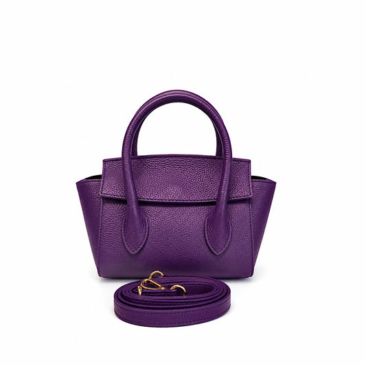 Mini sac en cuir véritable– mauve