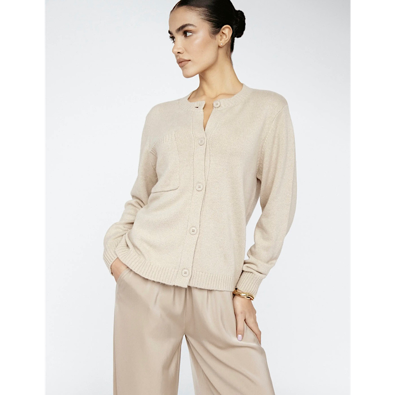 Cardigan en mélange de cachemire – taupe