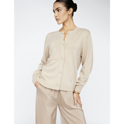 Cardigan en mélange de cachemire – taupe
