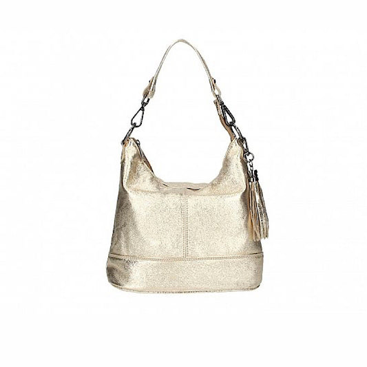 Sac en cuir champagne métallisé – Fabriqué en Italie