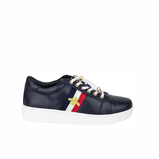 Espadrille en cuir marine