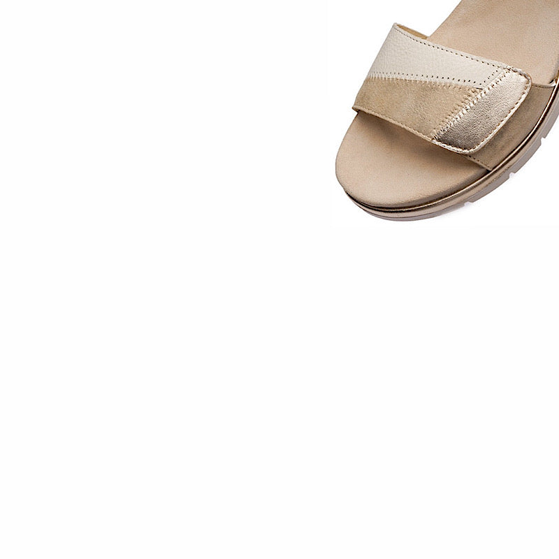 Sandales Ara en cuir ivoire et daim beige