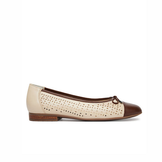 Ballerines Ara en cuir ivoire/moka