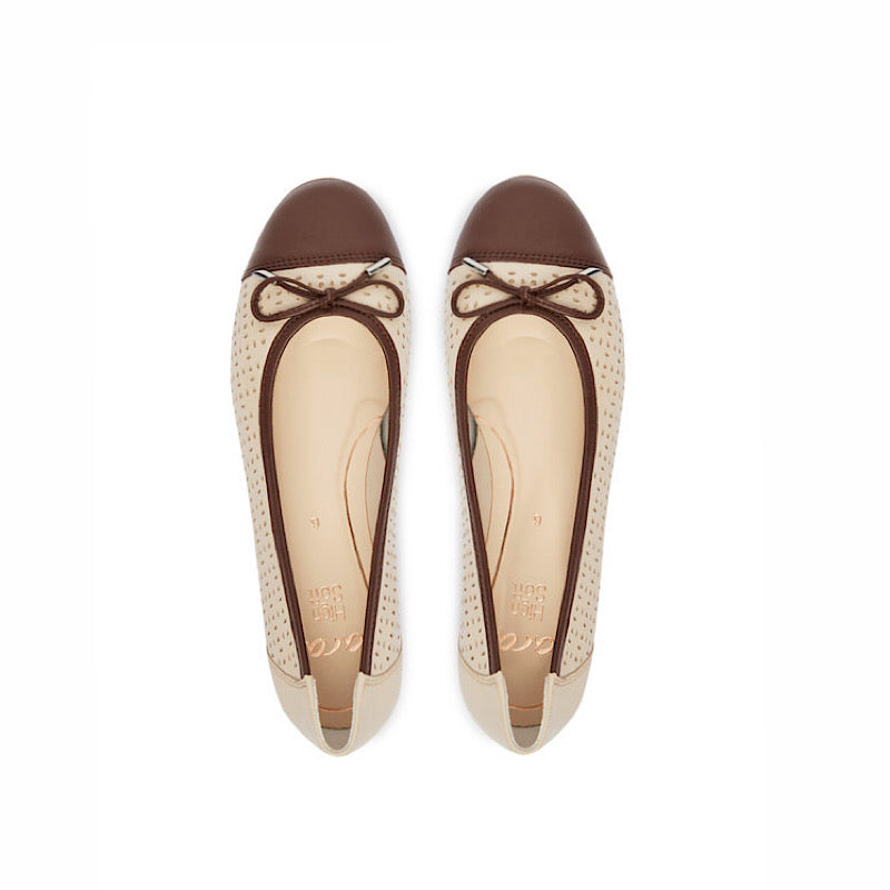 Ballerines Ara en cuir ivoire/moka