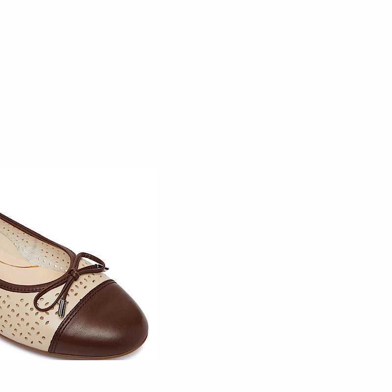 Ballerines Ara en cuir ivoire/moka