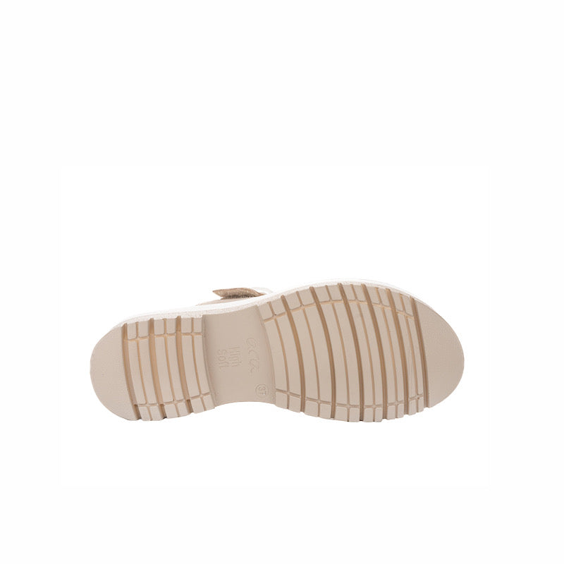 Sandales Ara en cuir platine et daim beige