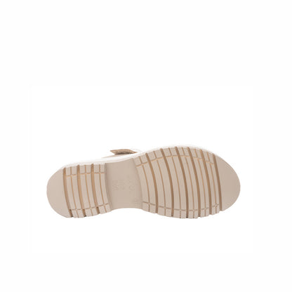 Sandales Ara en cuir platine et daim beige