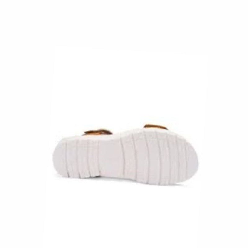 Sandales Ara en cuir cognac et raffia