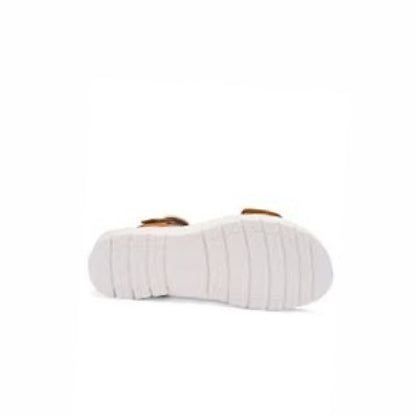 Sandales Ara en cuir cognac et raffia