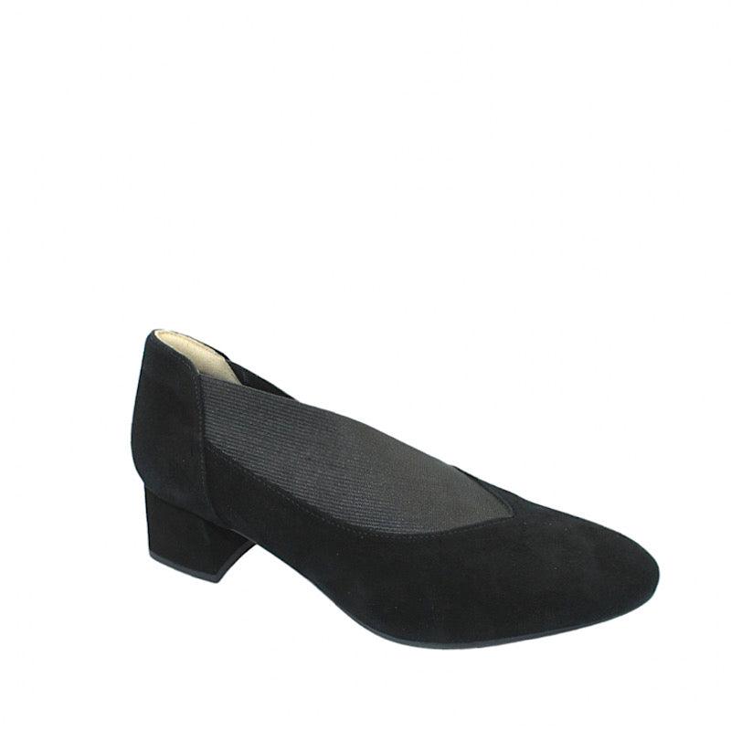 Chaussures Bella Comforto Roxy en suède noir. - Boutique Prestige