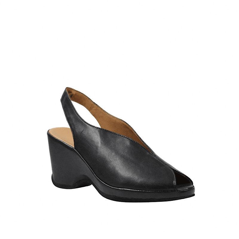 Chaussures L’Amour des Pieds style Odette en cuir noir. - Boutique Prestige