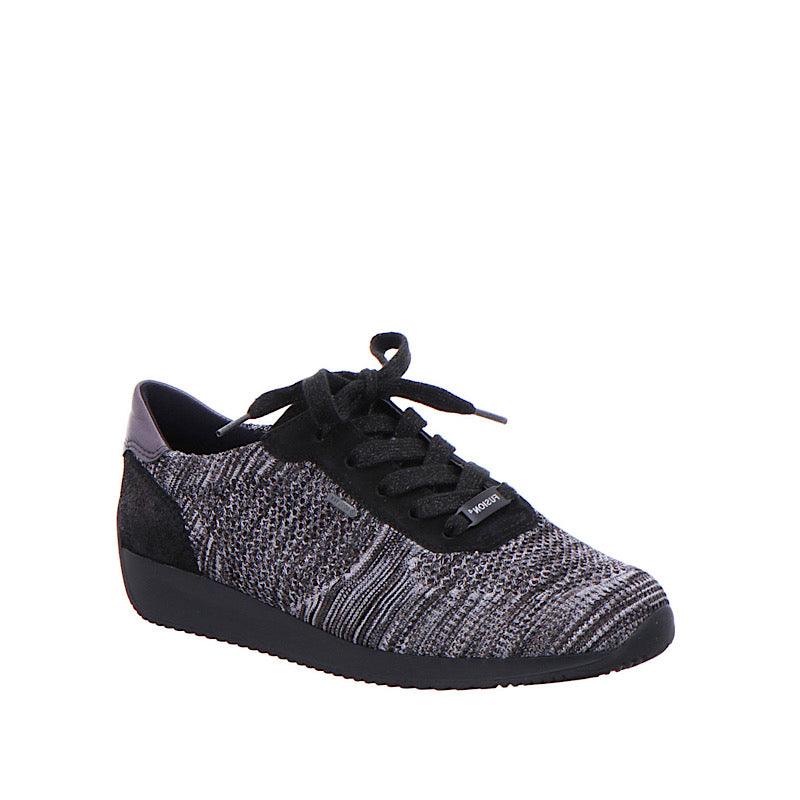 Chaussures lacées Ara 12-44004 en tissu extensible gris et noir. - Boutique Prestige