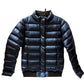 Manteau d’hiver bleu acier en veritable duvet d’oie. - Boutique Prestige