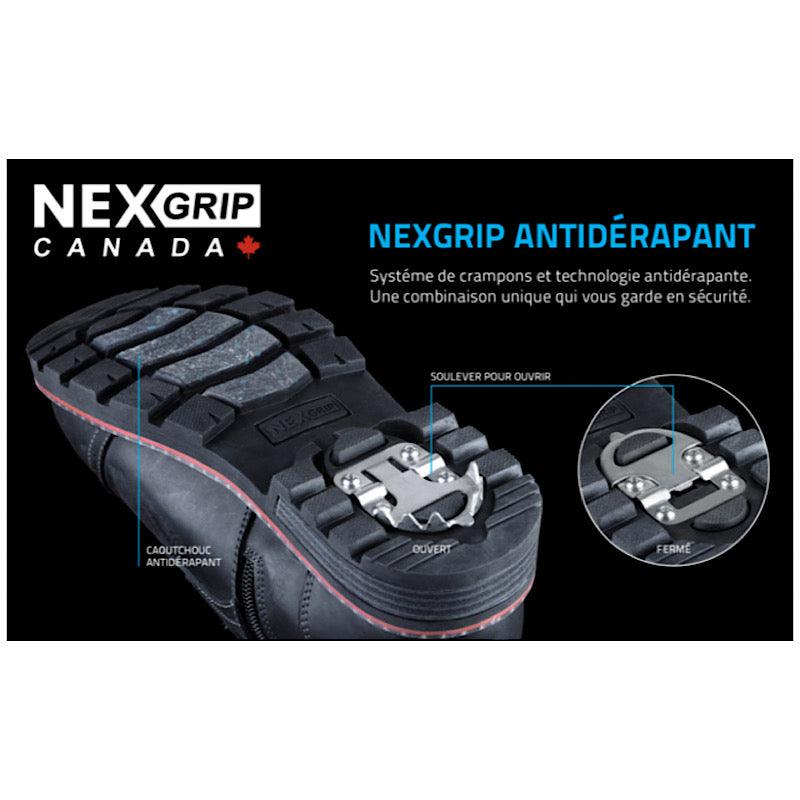 Bottes Nexgrip en cuir noir. (Ice Bella Hi).