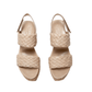 Sandales plateforme cuir ivoire tressé - Boutique Prestige